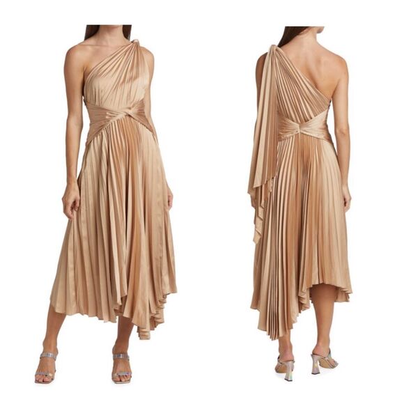 NWT ACLER Kalora Satin Dress Size US8 $450 - Picture 1 of 11
